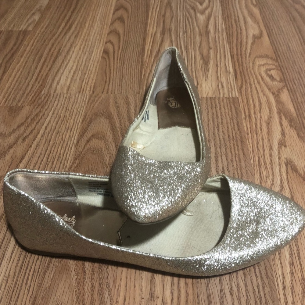 Gold Sparkly Flats